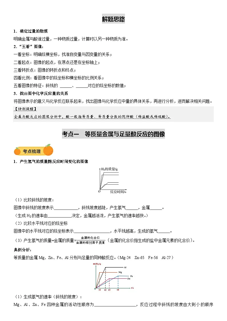 2025年中考化学一轮复习 重难点突破02 金属与酸反应的图像分析（讲义）第2页