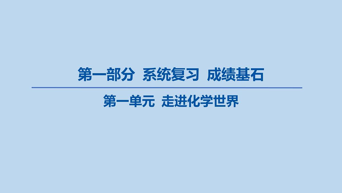 01-第一单元 走进化学世界课件-2025年中考化学一轮复习第1页