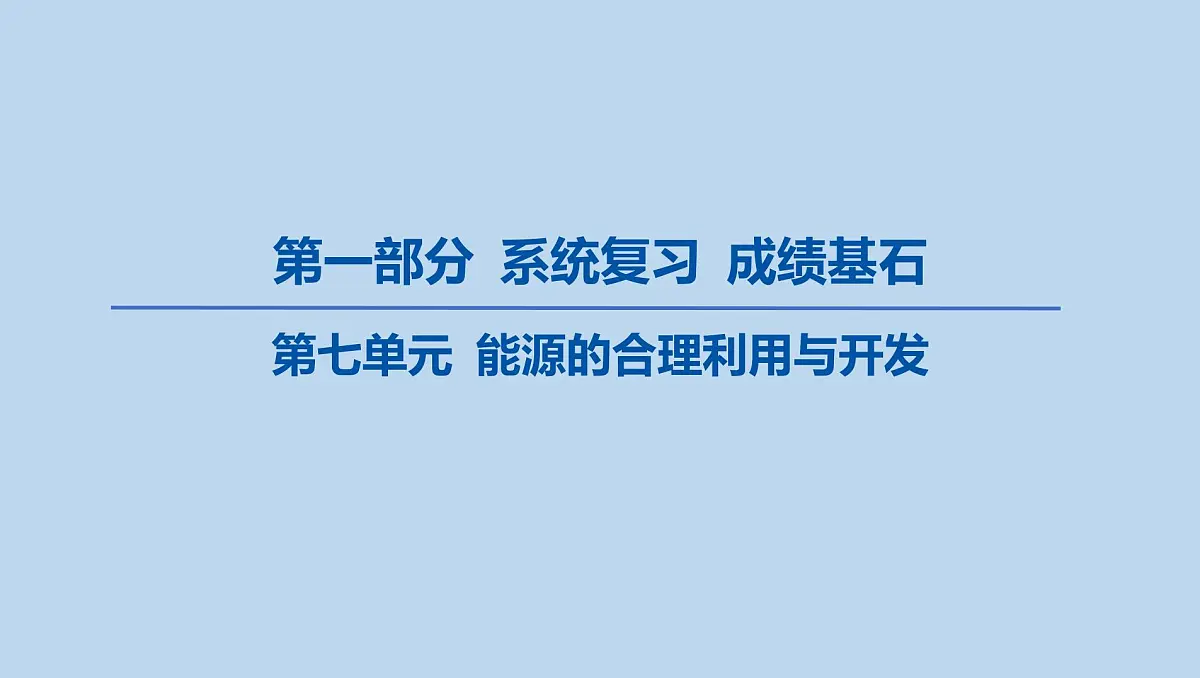 11-第七单元 能源的合理利用与开发课件-2025年中考化学一轮复习第1页