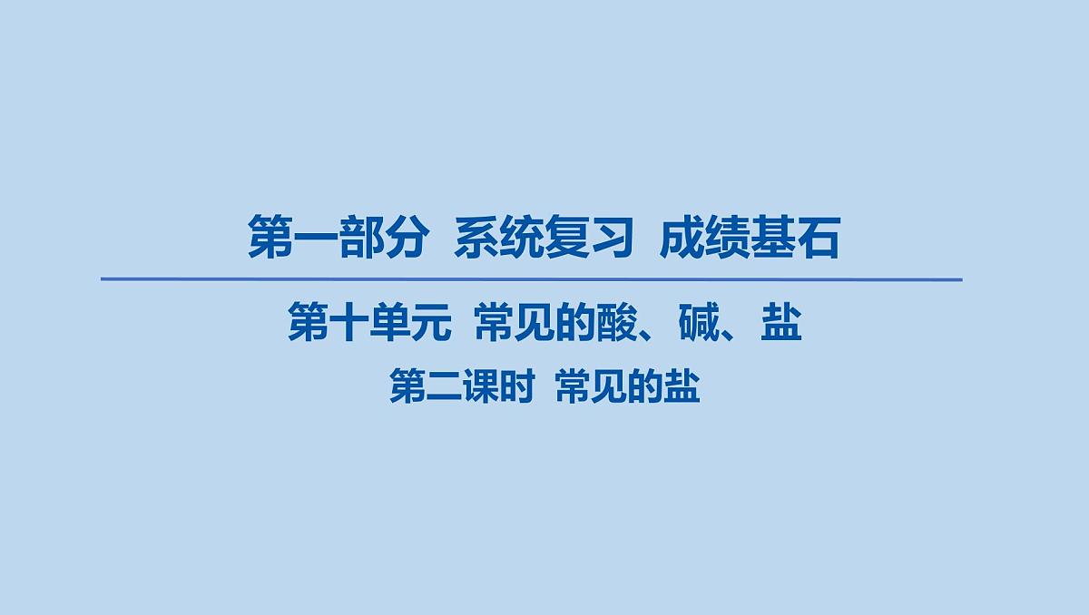 18-第十单元 第二课时 常见的盐课件-2025年中考化学一轮复习第1页
