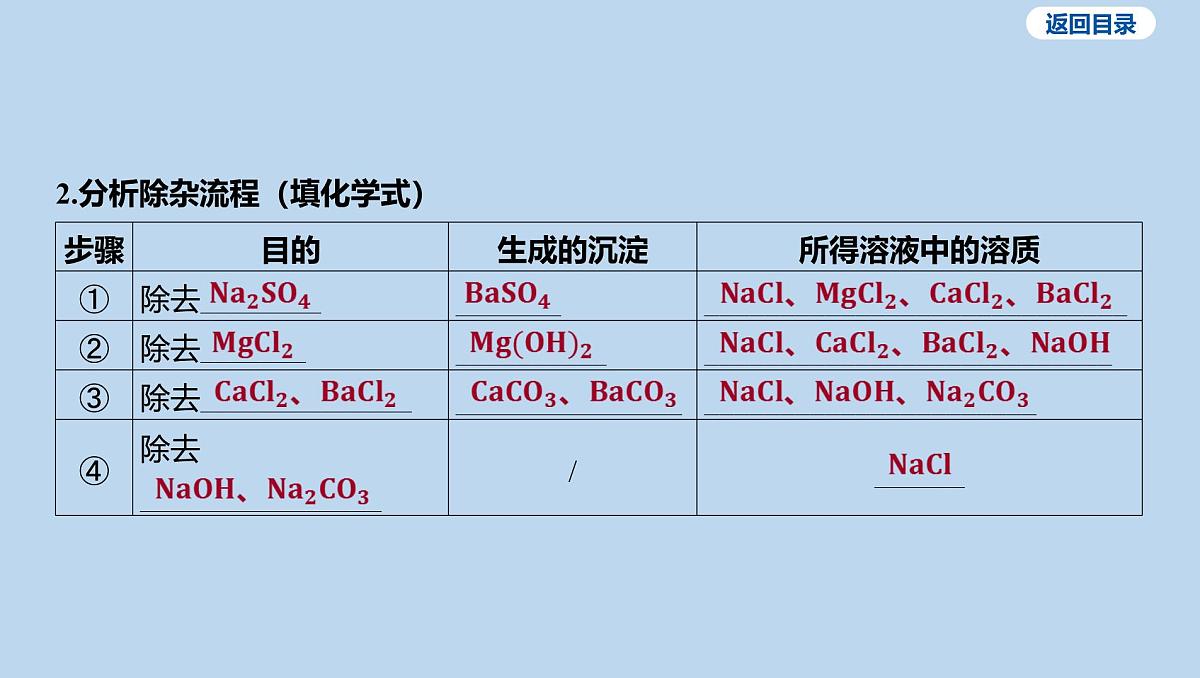 22-第十单元 微专题十一 粗盐中可溶性杂质的去除课件-2025年中考化学一轮复习第5页