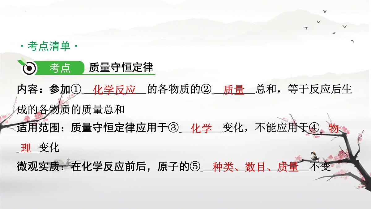 2025年河北中考化学总复习——质量守恒定律 课件第3页