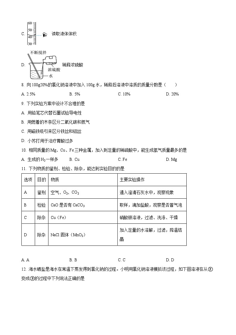 山东省淄博市临淄区2024-2025学年九年级上学期1月期末化学试题（原卷版+解析版）第2页