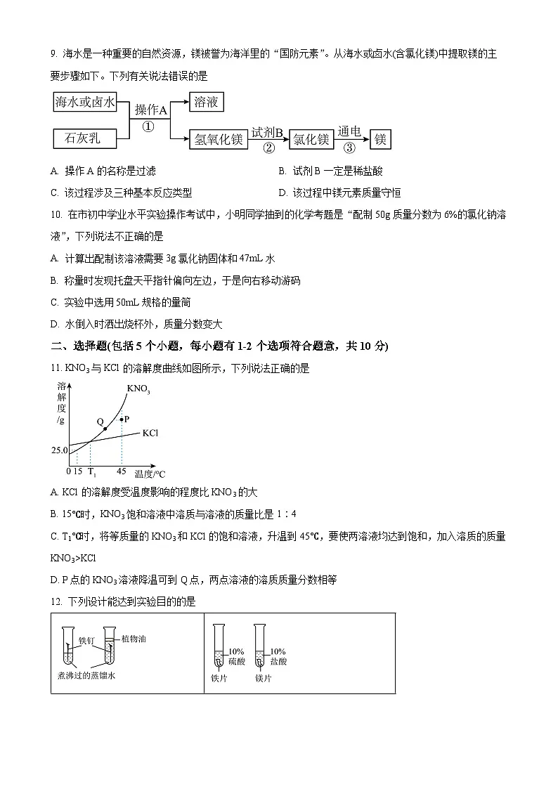山东省烟台龙口市2024-2025学年九年级上学期期末化学试题（原卷版+解析版）第3页