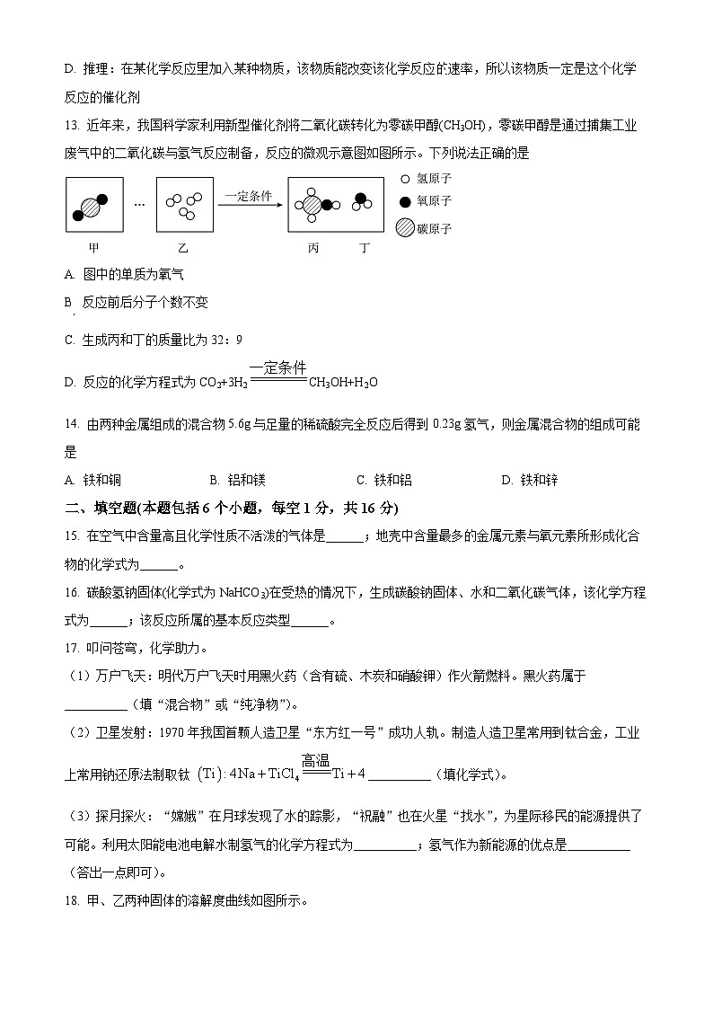 河南省信阳市淮滨县2024-2025学年九年级上学期1月期末化学试题（原卷版+解析版）第3页