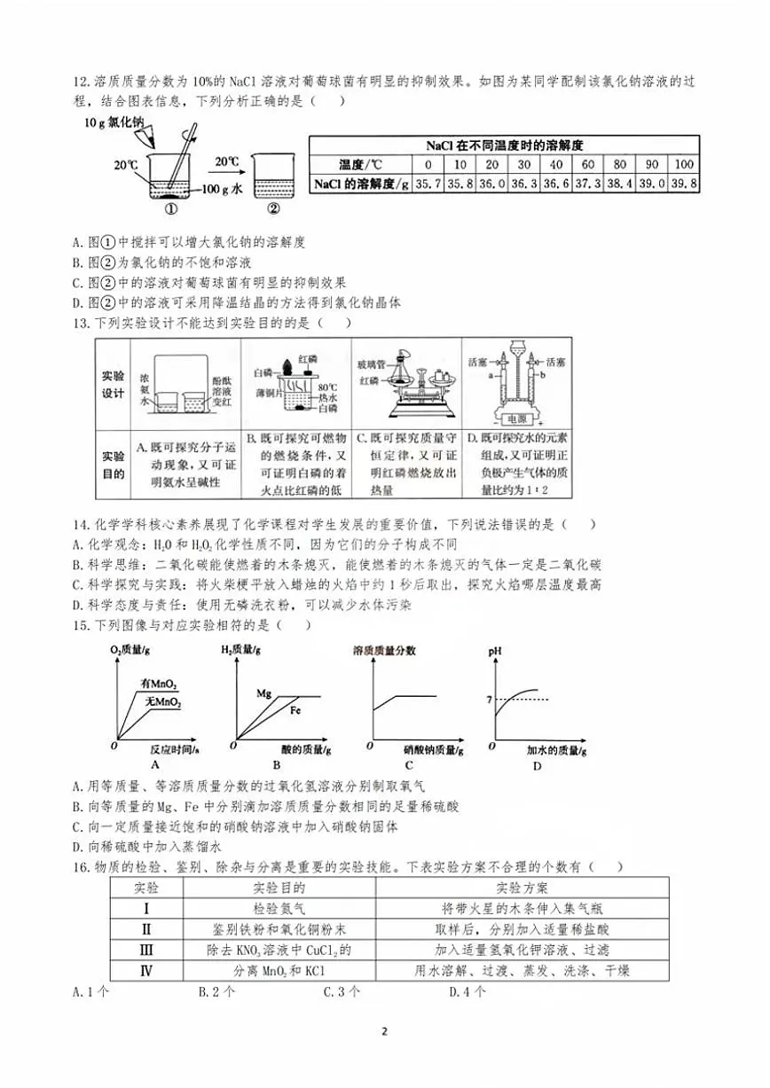 2024年山东省泰安中考化学试题+第2页