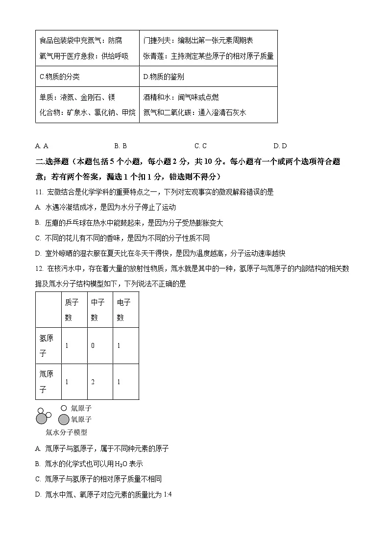 山东省烟台栖霞市2024-2025学年八年级上学期期末化学试题（原卷版+解析版）第3页