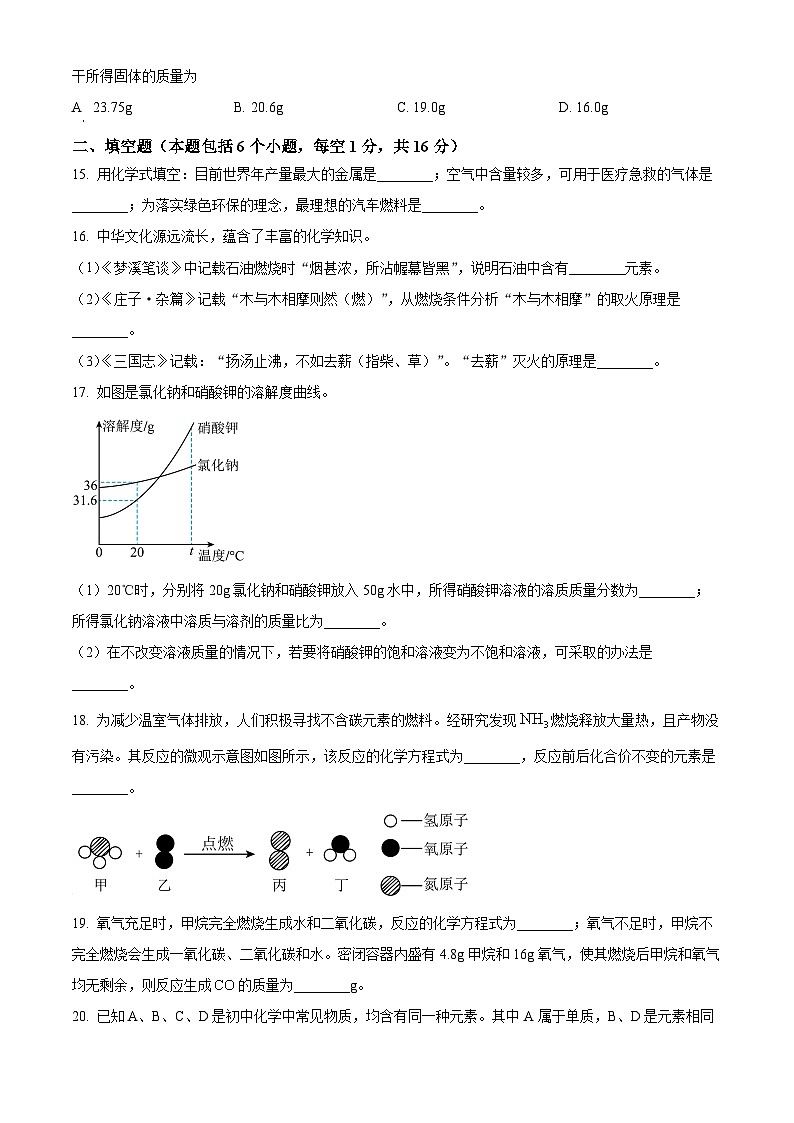 2025年河南省商丘市柘城县中考一模化学试题（原卷版+解析版）第3页