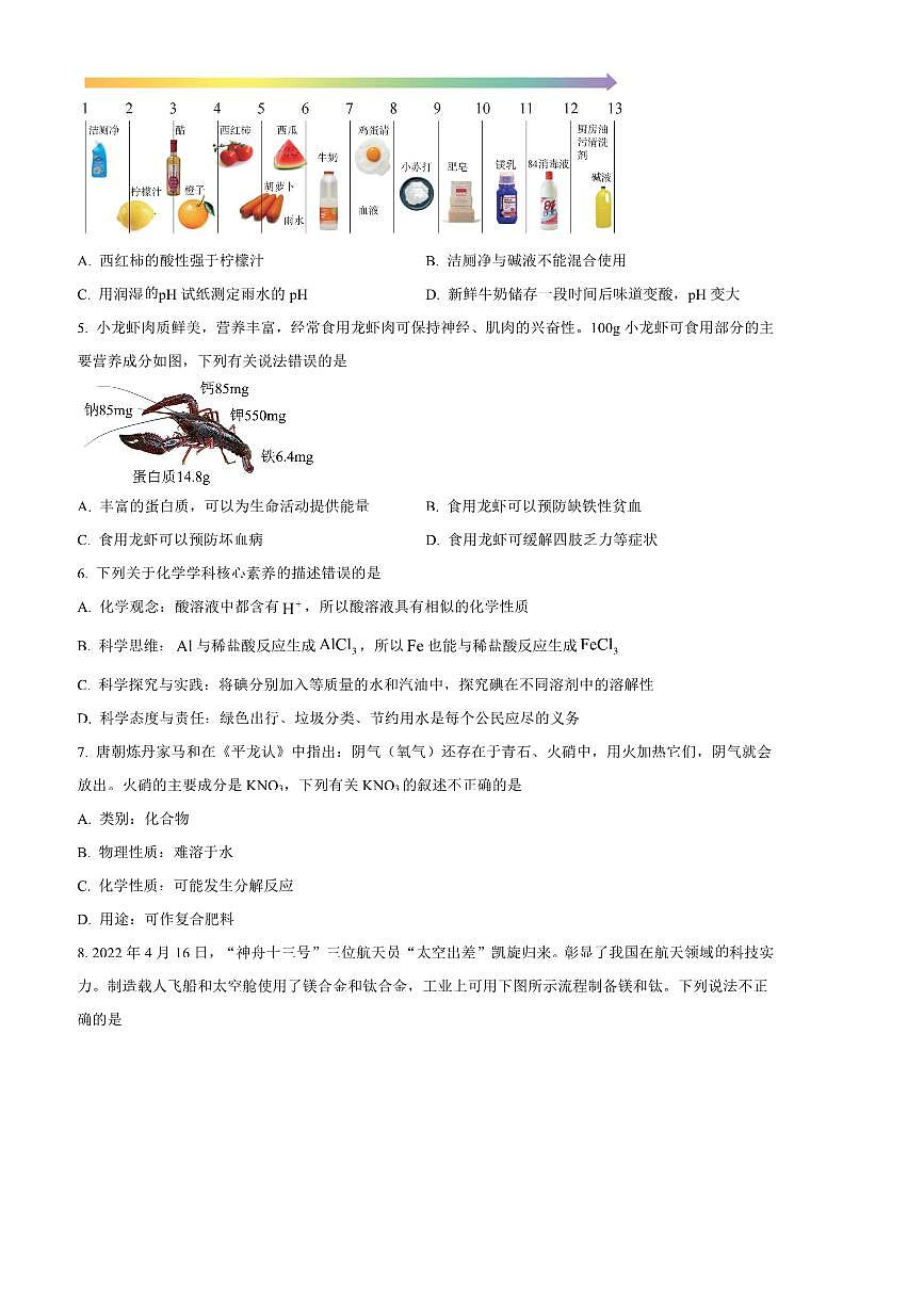 2024～2025学年山东省泰安市宁阳县九年级上期末化学试卷(含答案)第2页