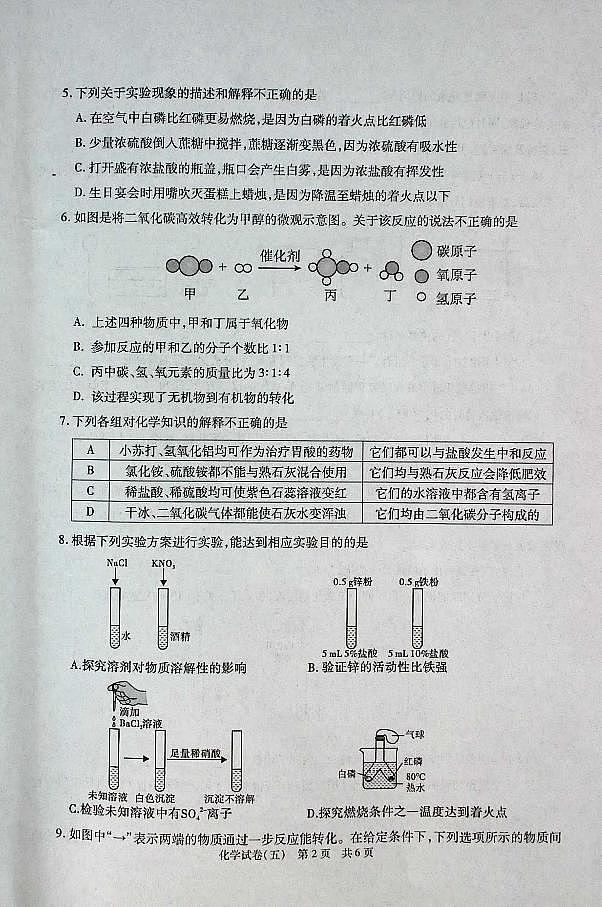 2025年陕西省初中学业水平化学试卷（五）第2页