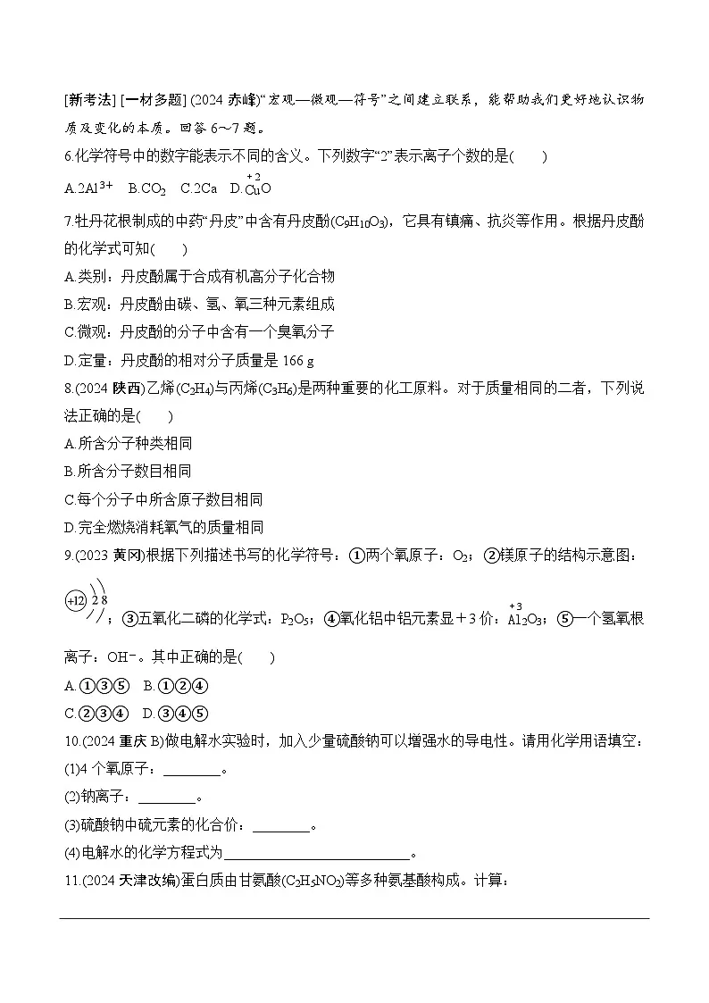 04.第三单元　课时2　物质组成的表示　物质的分类分层作业 2025年中考化学鲁教版第2页