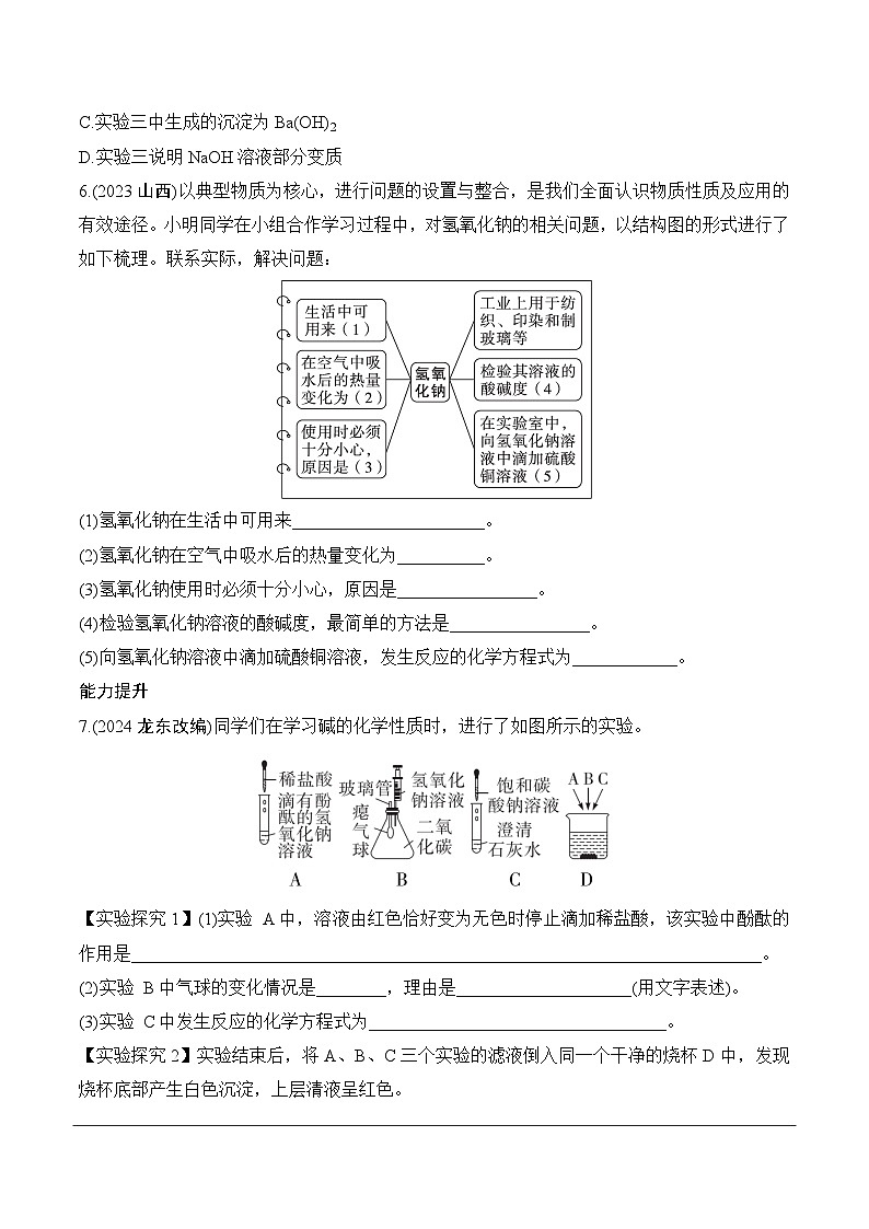 14.第八单元　课时2　碱及其性质分层作业 2025年中考化学鲁教版第2页