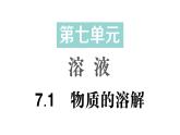 初中化學新科粵版九年級下冊7.1 物質的溶解作業(yè)課件2025春
