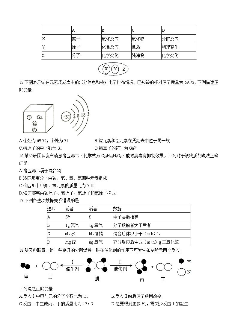 湖北省武汉市江汉区2021-2022学年度第一学期期中考试九年级化学试卷（word版）第3页
