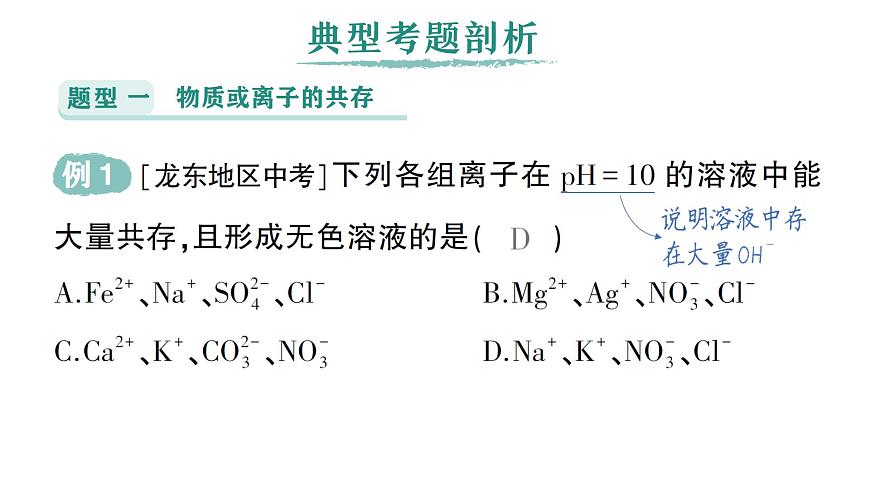 初中化学新科粤版九年级下册第八单元专题三 物质的共存、鉴别与除杂作业课件2025春第2页