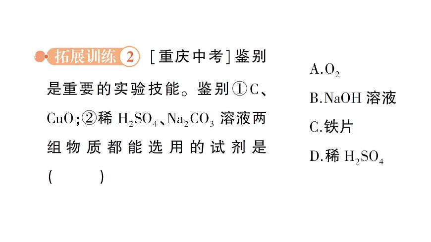 初中化学新科粤版九年级下册第八单元专题三 物质的共存、鉴别与除杂作业课件2025春第7页