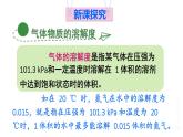 初中化學新科粵版九年級下冊7.2第3課時 氣體物質的溶解度教學課件2025春