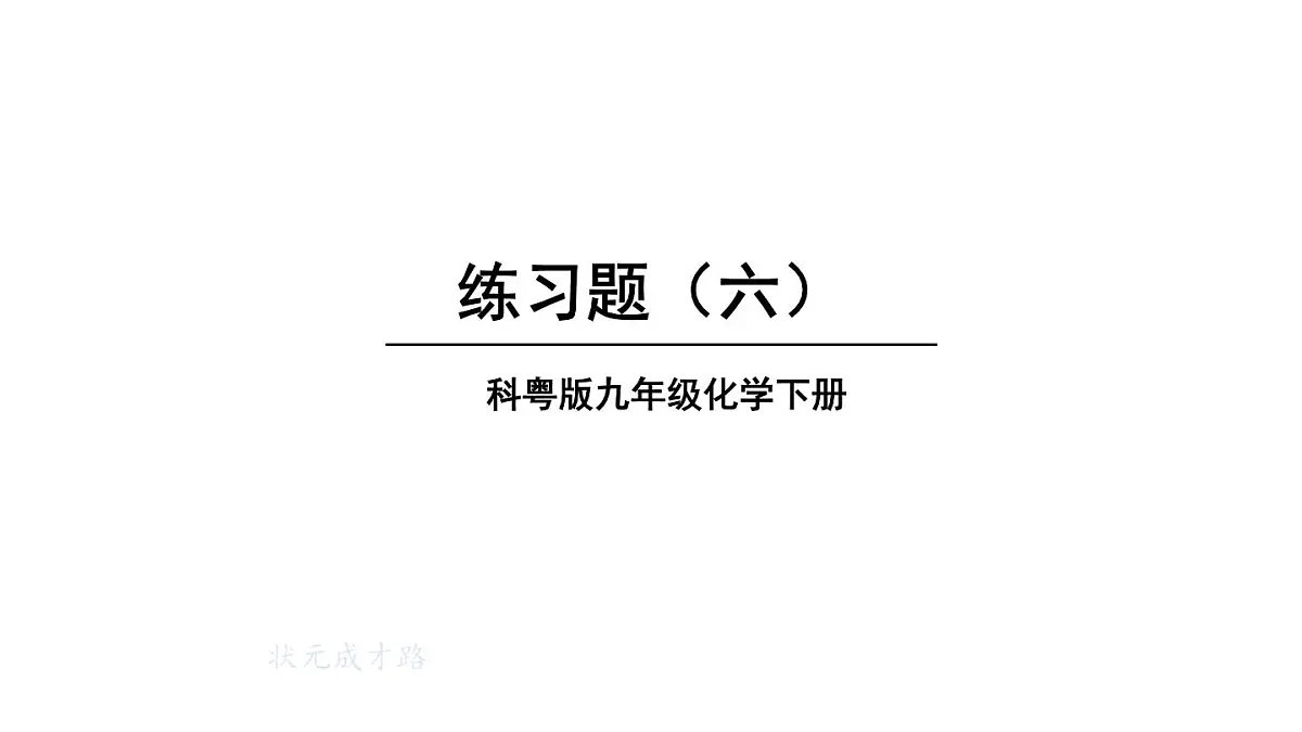 初中化学新科粤版九年级下册第六章练习题（六）教学课件2025春第1页