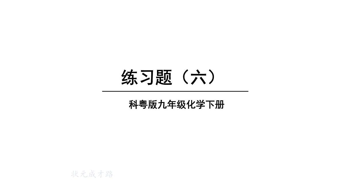 初中化学新科粤版九年级下册第六章练习题（六）教学课件2025春第1页