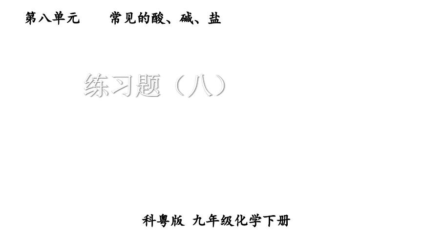 初中化学新科粤版九年级下册第八章练习题（八）教学课件2025春第1页