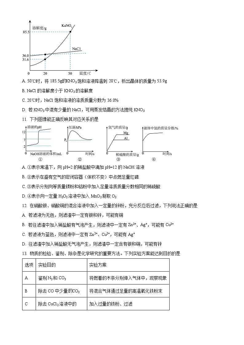九年级3月联考化学试卷(word版含答案）第3页