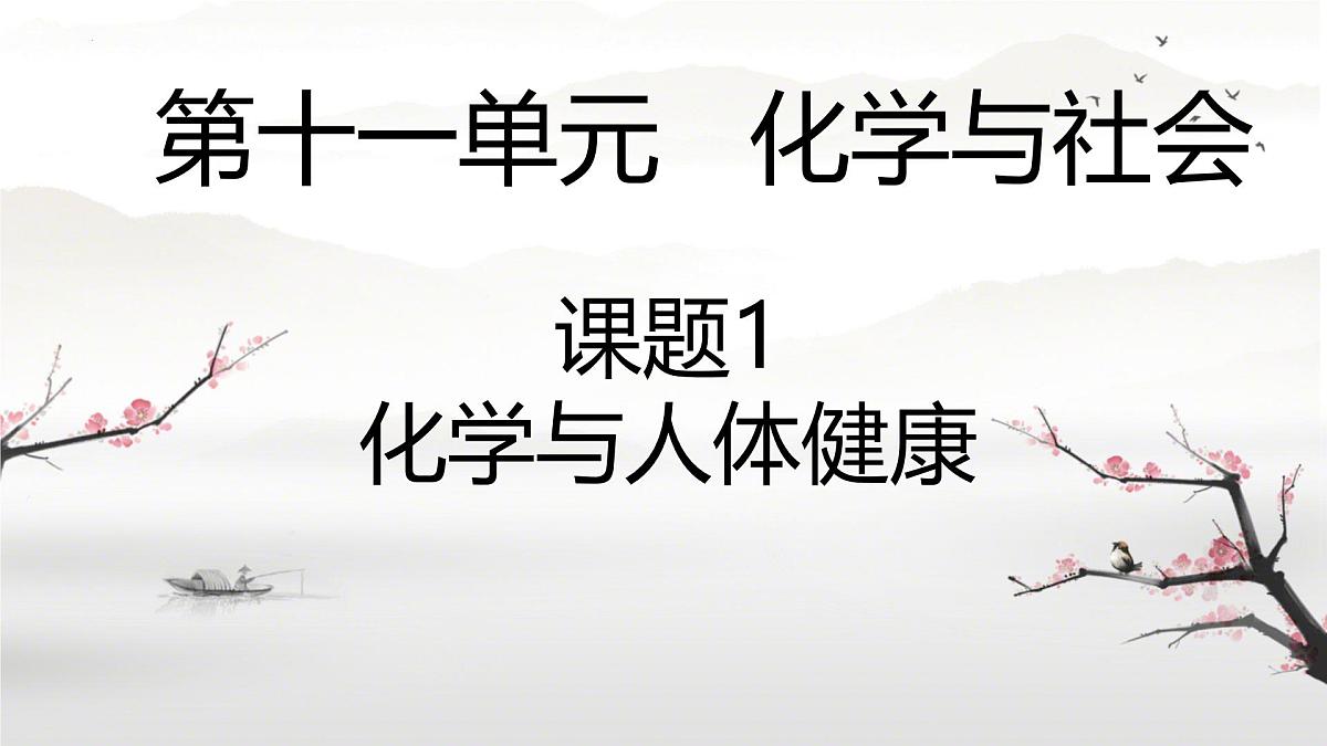 第十一单元课题1 化学与人体健康课件-2024-2025学年九年级化学人教版下册第1页