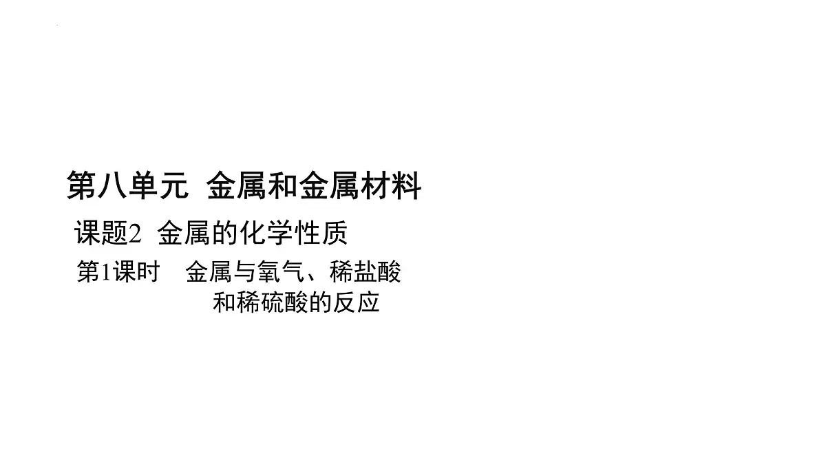 8.2金属的化学性质课件-2024-2025学年九年级化学人教版(2024)下册第1页