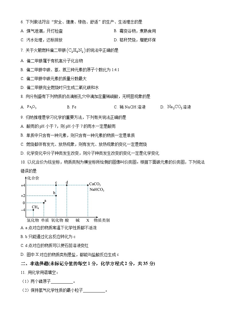 2025年吉林省松原市宁江区中考一模化学试题（原卷版+解析版）第2页