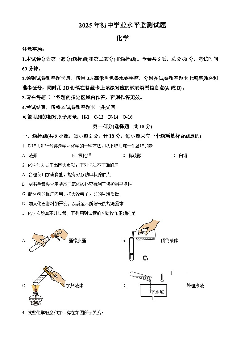 2025年陕西省西安市未央区中考模拟化学试题（原卷版+解析版）第1页