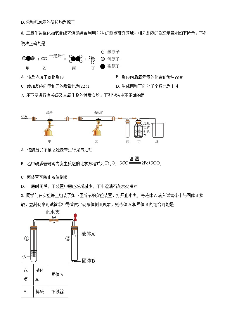 2025年陕西省咸阳市甘井中学九年级中考一模化学试题（原卷版+解析版）第2页