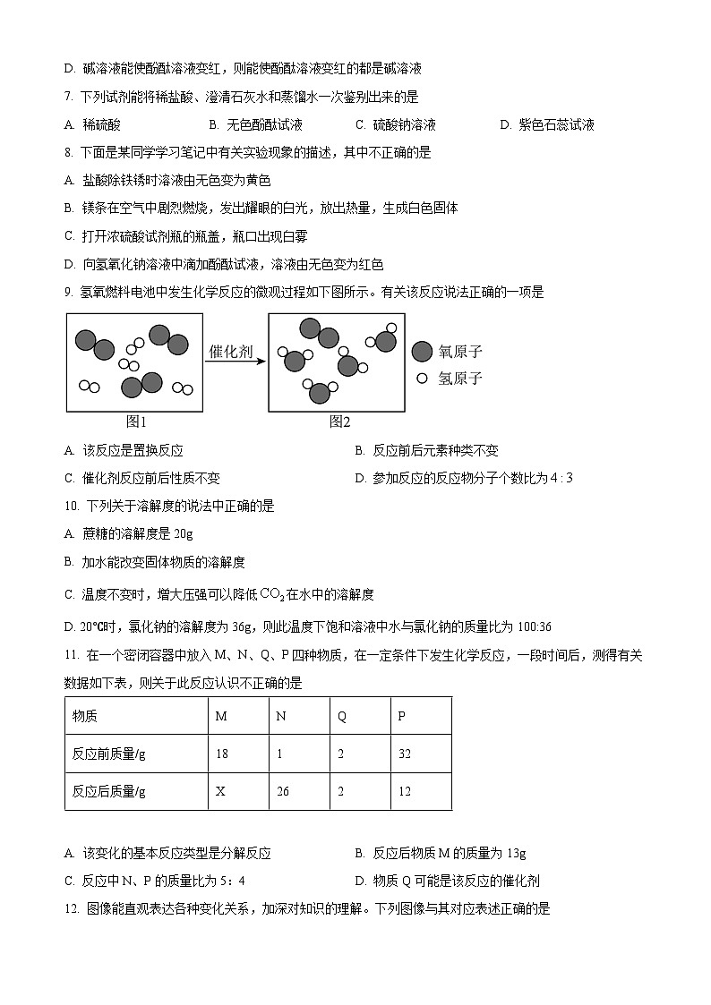 2025年四川省内江市第二中学中考一模化学试题（原卷版+解析版）第2页