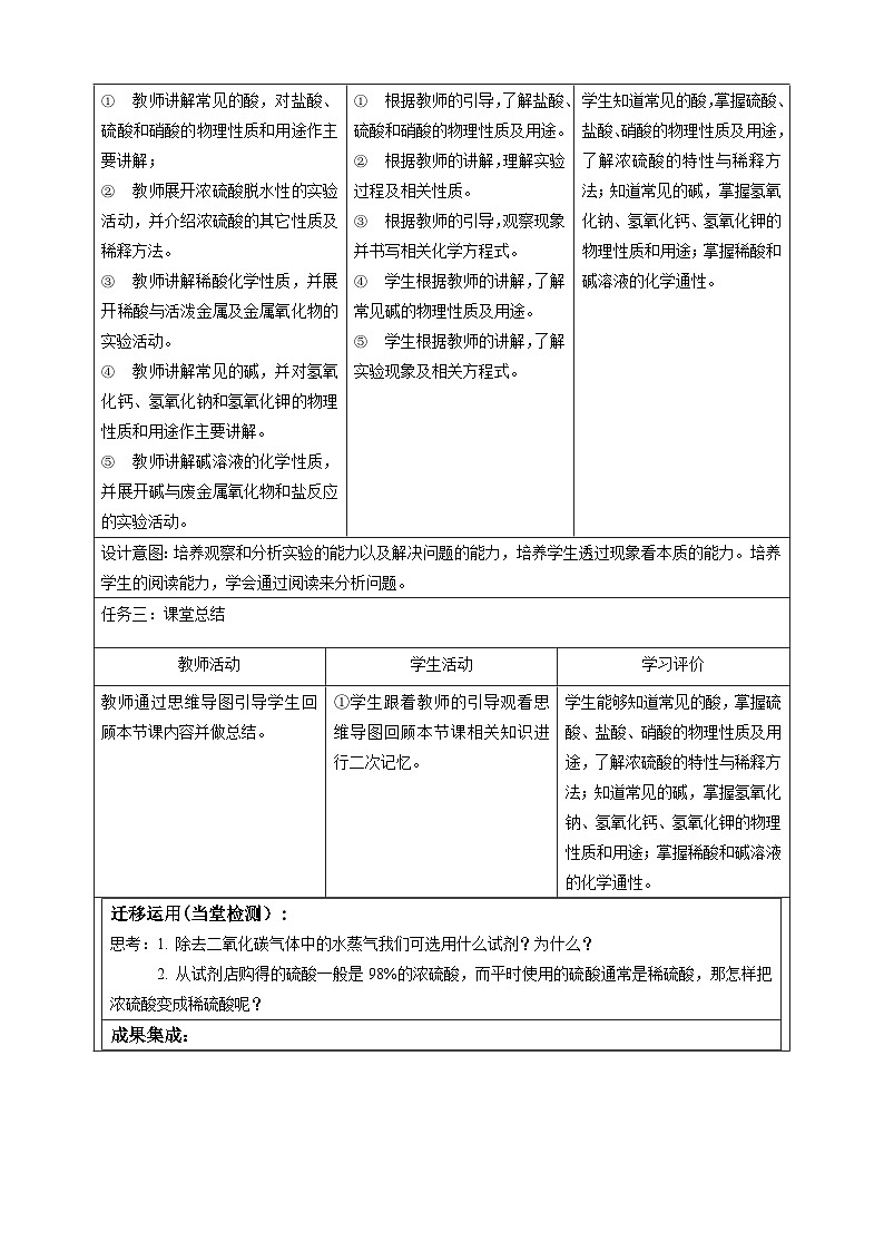 8.2《常见的酸和碱》教学设计第2页