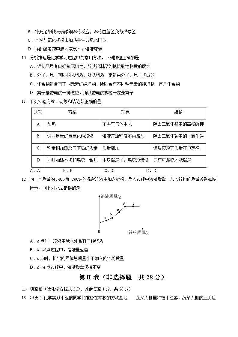 2025年中考第一次模拟考试卷：化学（安徽卷）（原卷版）第3页