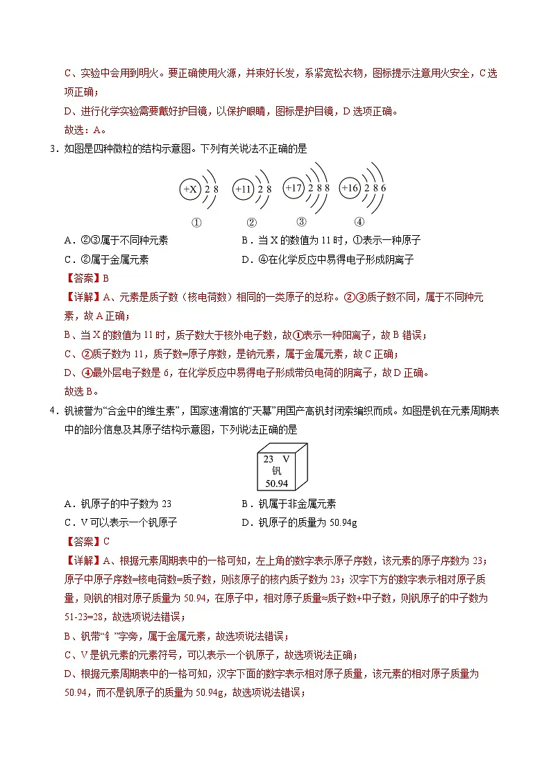 2025年中考第一次模拟考试卷：化学（深圳卷）（解析版）第2页