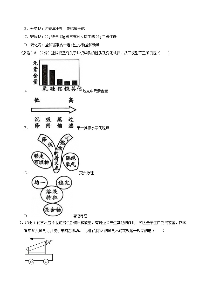 2025年陕西省汉中市中考化学学业水平模拟试卷第2页