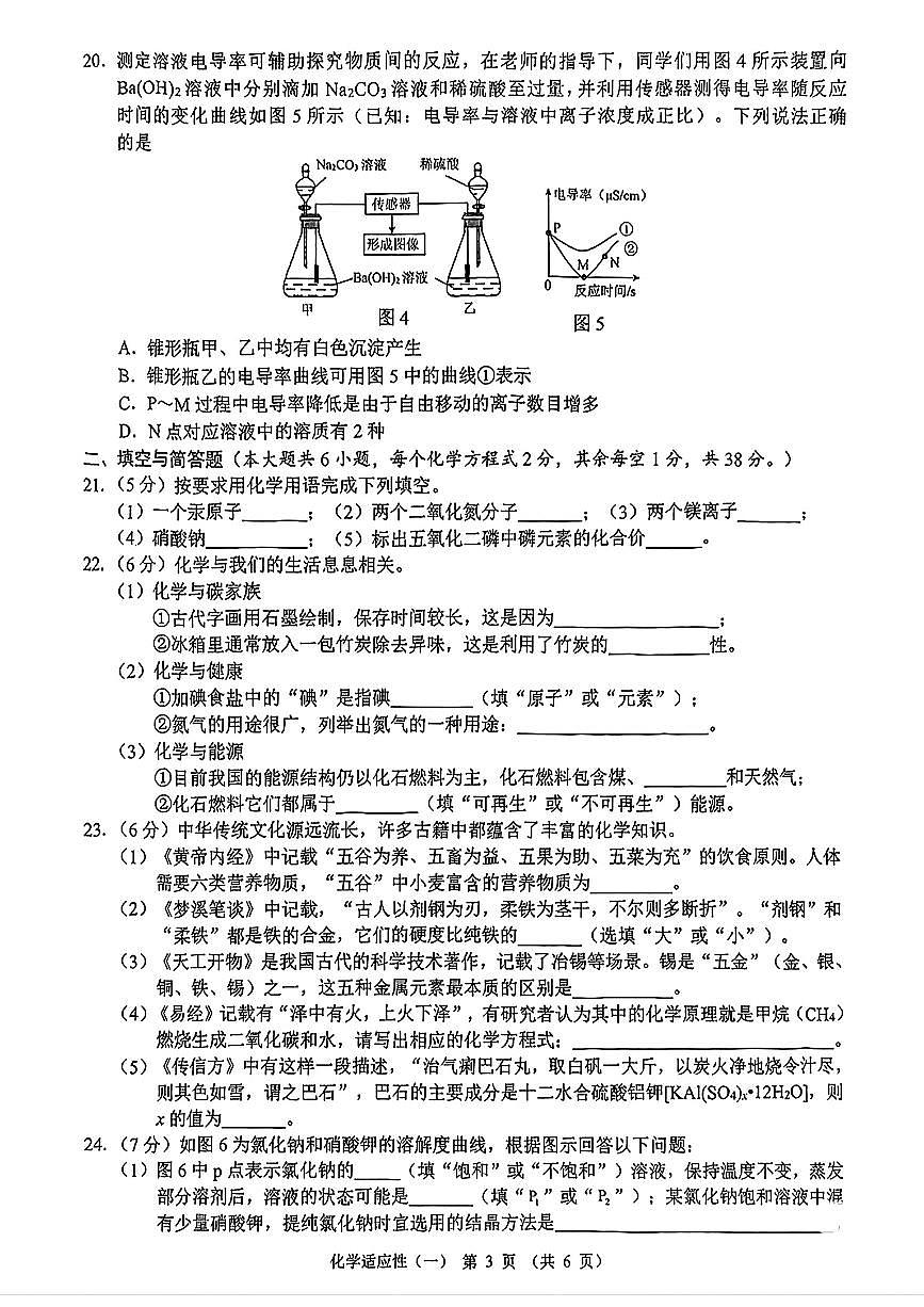 2025年广西河池市中考一模化学试卷第3页