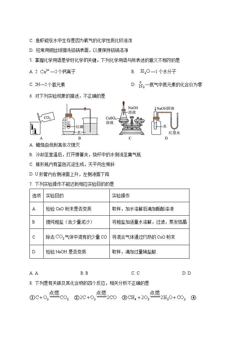 2025届陕西省西安市中考化学适应性考试模拟检测试题（二模）附答案第2页