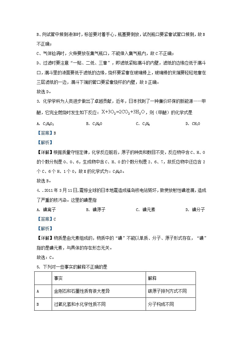 2021-2022学年贵州省毕节市赫章县九年级上学期化学期末试题及答案第2页