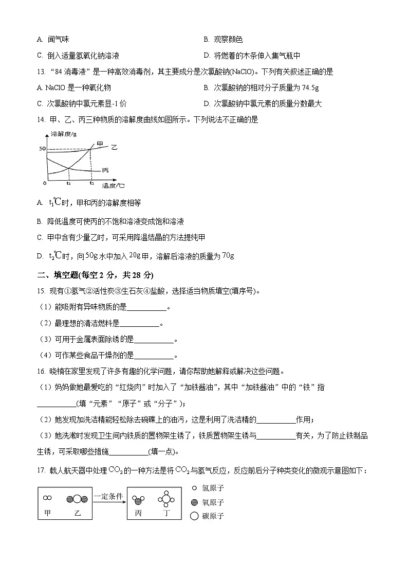 2025年海南省省直辖县级行政单位东方市中考一模化学试题第3页