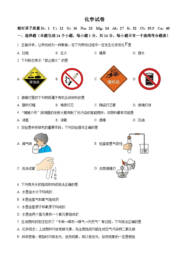 2025年河南省洛阳市瀍河区中考一模化学试题第1页