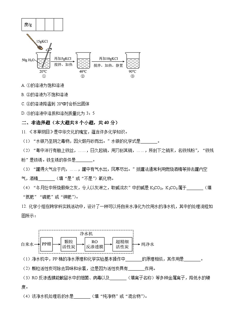 河北省张家口市宣化区第二实验中学2024-2025学年九年级下学期第一次月考化学试题第3页