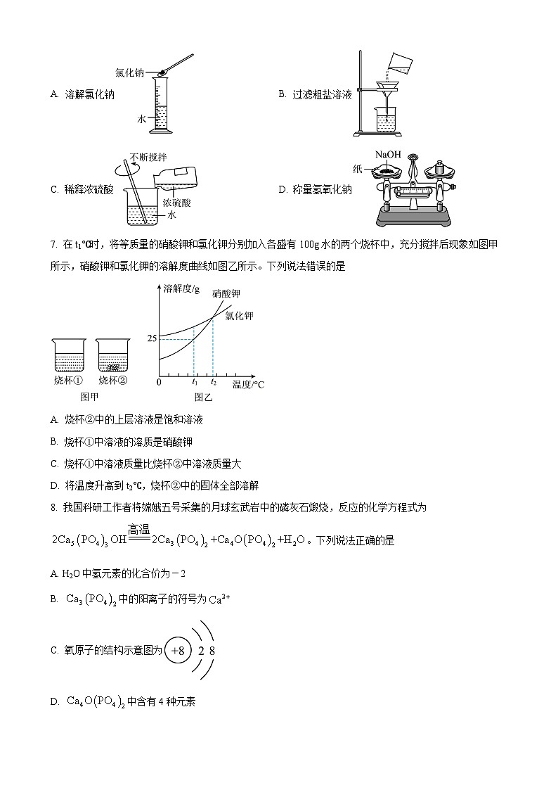 湖北省襄阳市第二十中教育集团2024-2025学年九年级下学期4月月考化学试题第2页