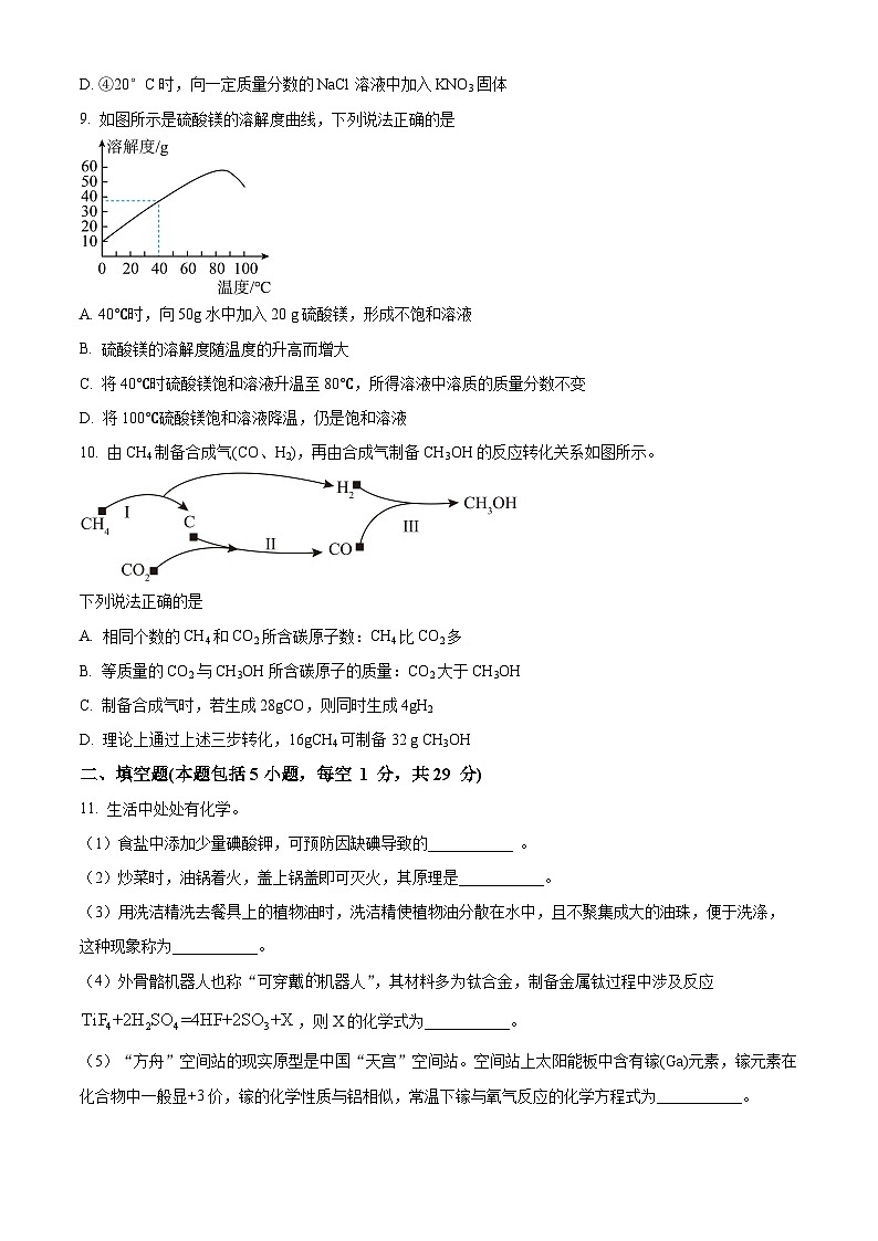 2025年黑龙江省大庆市肇源县中考一模化学试题（原卷版+解析版）第3页