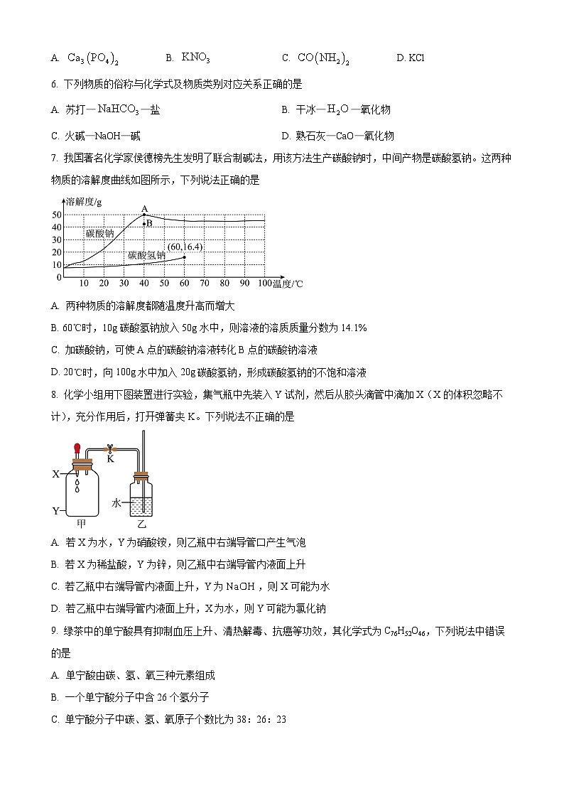 2025年辽宁省鞍山市铁东区中考模拟化学试题（原卷版+解析版）第2页