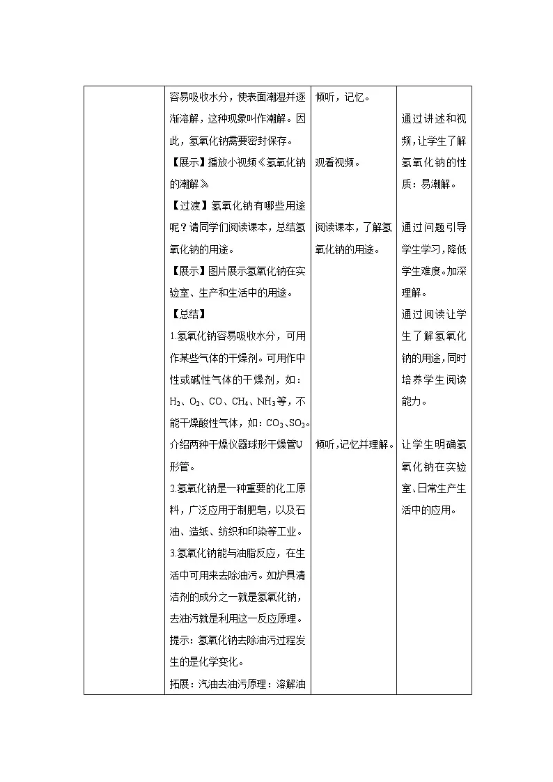 课题2 常见的酸和碱 第3课时 教案 化学人教版（2024）九年级下册第十单元第3页