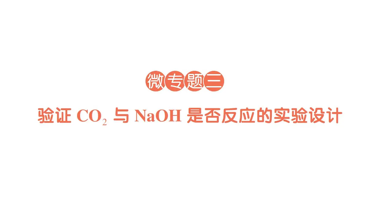 初中化学新人教版九年级下册第十单元微专题三 验证CO2与NaOH是否反应的实验设计作业课件2025春第1页