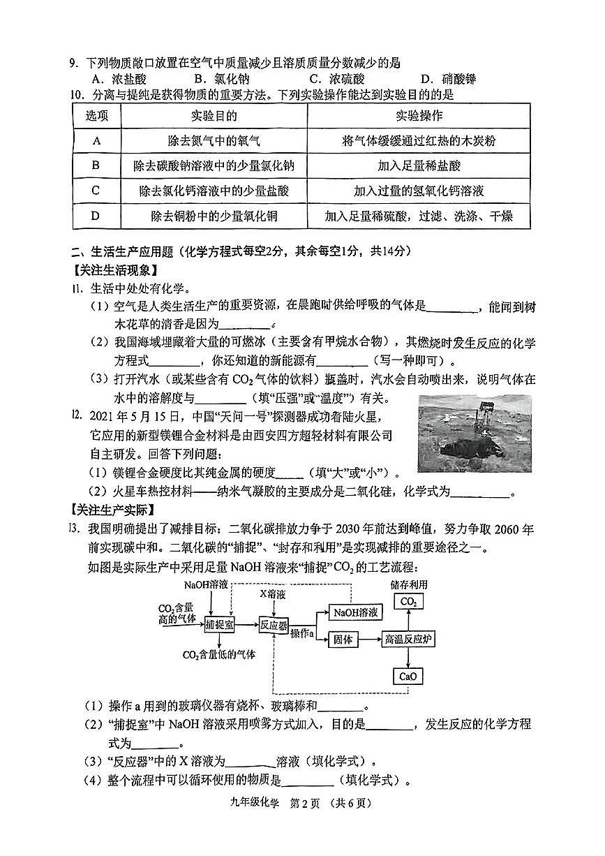山西省晋中市平遥县2025年中考一模化学试卷第2页