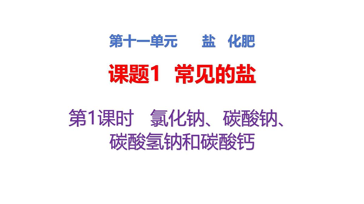 人教版初中化学九年级第十一单元课题一常见的盐第一课时教学课件第2页