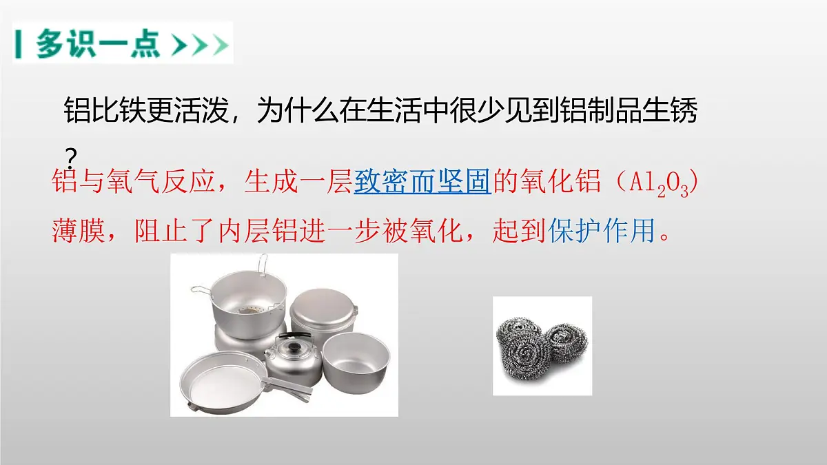 鲁教版化学九年级下册第九单元第二节金属的化学性质 第一课时课件第6页