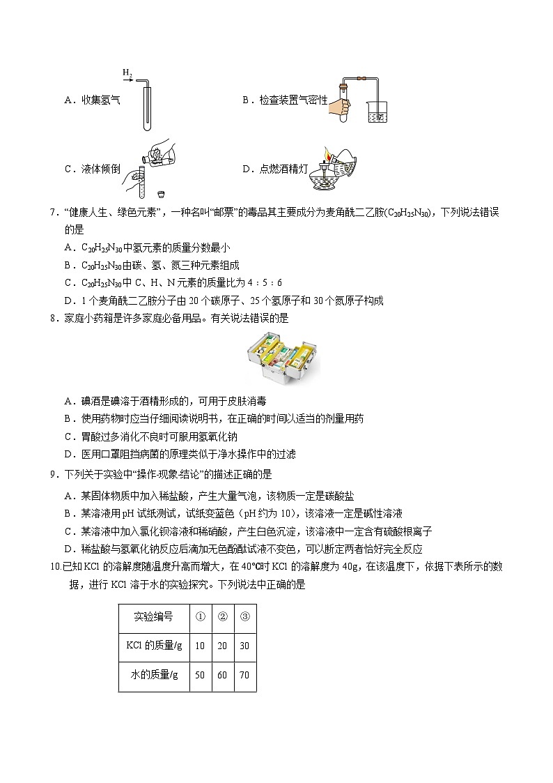2025年中考第二次模拟考试卷：化学（山西卷）（考试版）第2页